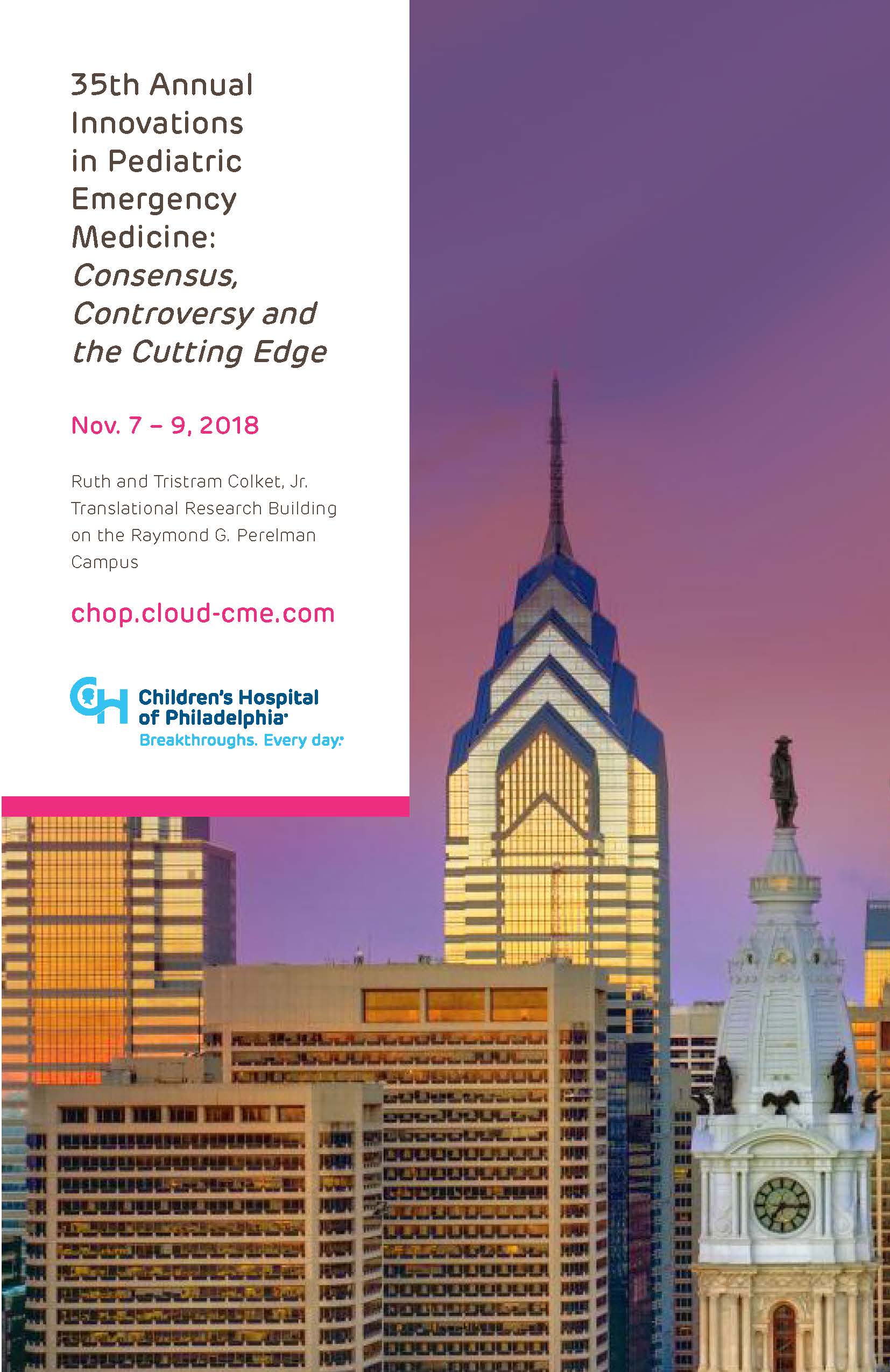 35th Annual Innovations in Pediatric Emergency Medicine: Consensus, Controversy and the Cutting Edge Banner